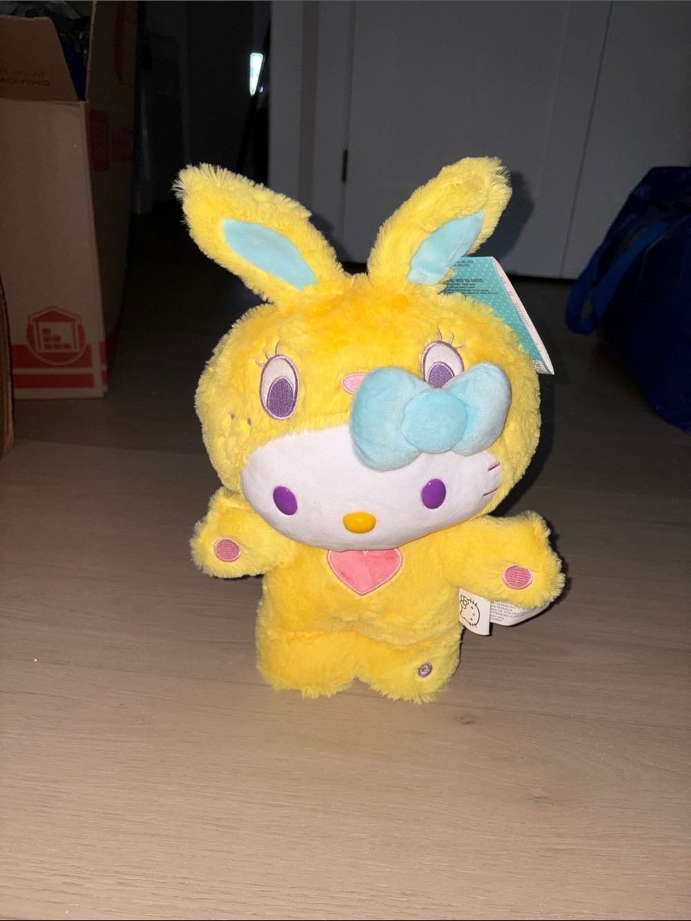 Sanrio Yellow Bunny Easter Stepper Dancer Plush with Light Blue Bow